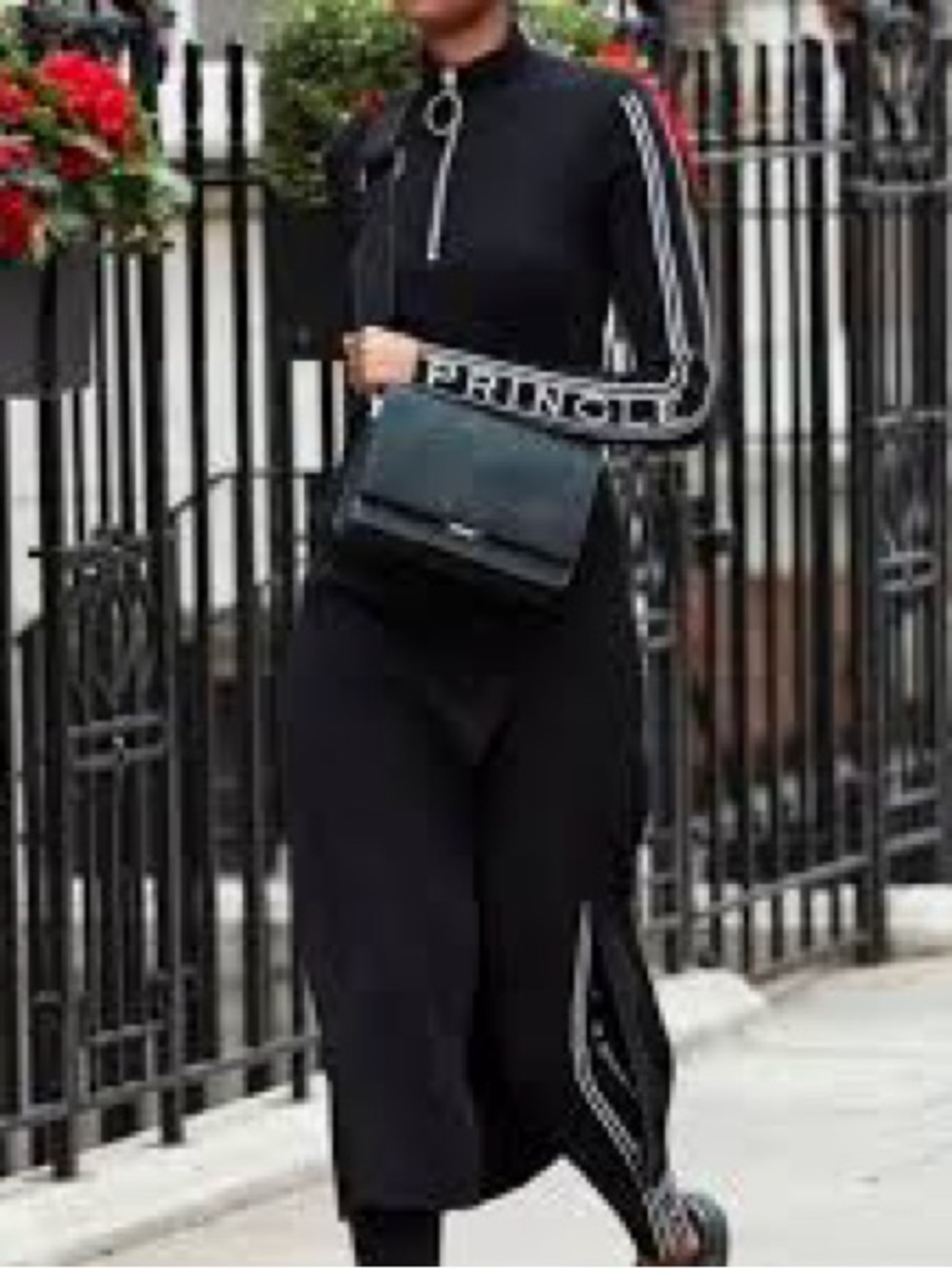 Pringle x H&M Black Midi Dress with Logo-Trim Sleeves